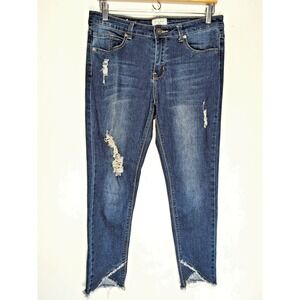 Gogo Jeans Women 9 High Rise Skinny Ankle Distressed Light Wash Denim